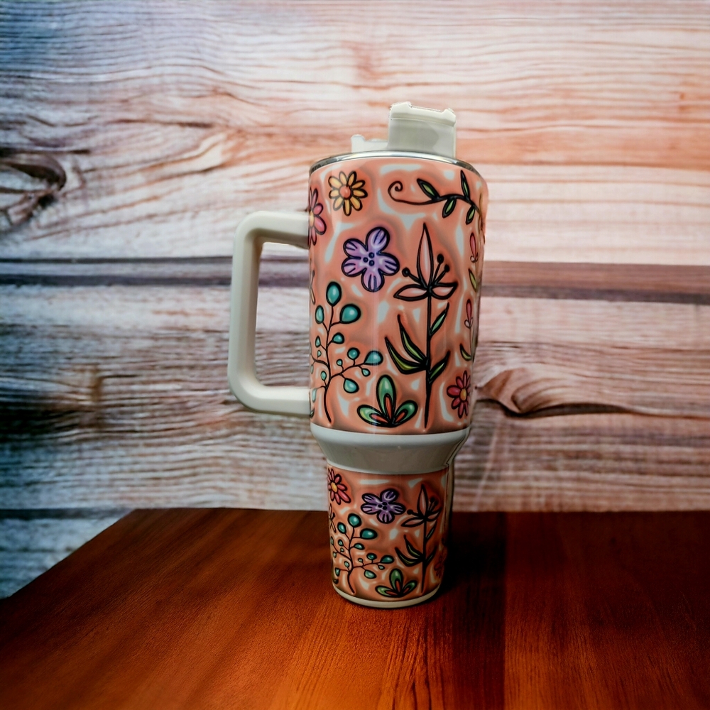 New. 40oz. Flower Tumbler
